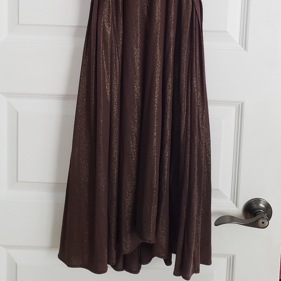 BCBGMaxAzria strapless ruched gold flake dress - Picture 2 of 7